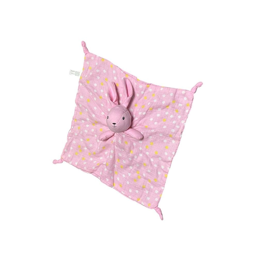 Walmart 2023 Knotted Pink Polka Dot Bunny Lovey Baby Security Blanket 13‎ Inch - Picture 4 of 8